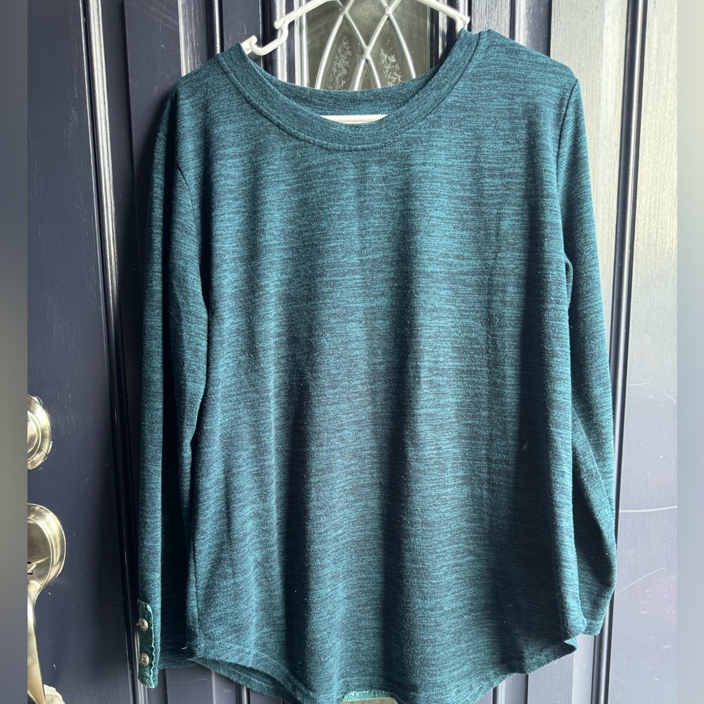 Amaryllis Teal Long Sleeve Sweatshirt